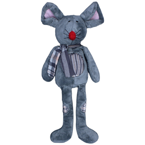 Schlenker-Patchwork-Maus mit Schal, grau