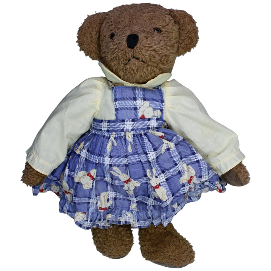 Großer Teddybär mit beweglichen Gliedern im Schürzenkleid
