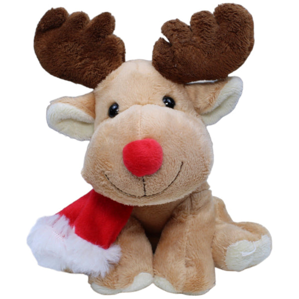 Weihnachts-Elch mit roter Nase und Schal