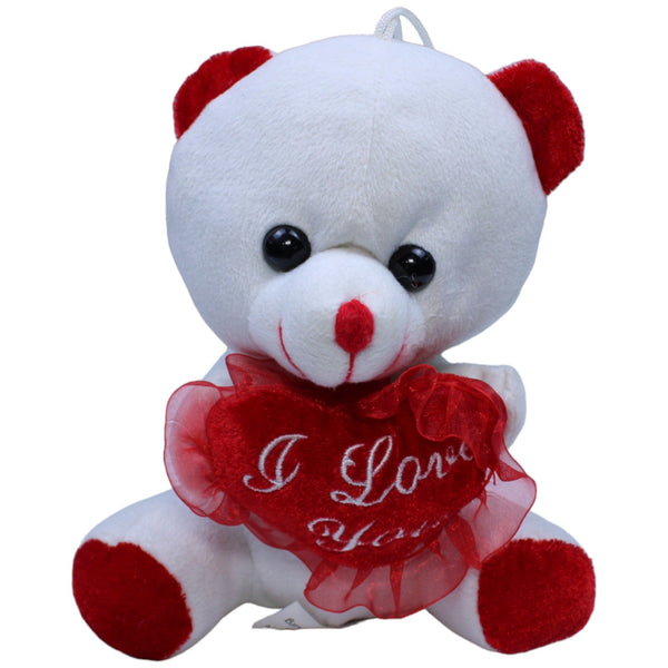 Süßer Teddybär mit Herz "I Love You", weiß