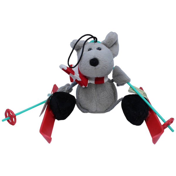 Maus mit Skiausrüstung