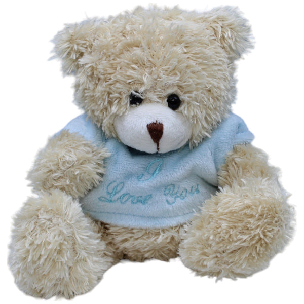 Teddybär mit blauem Pullover "I Love You"