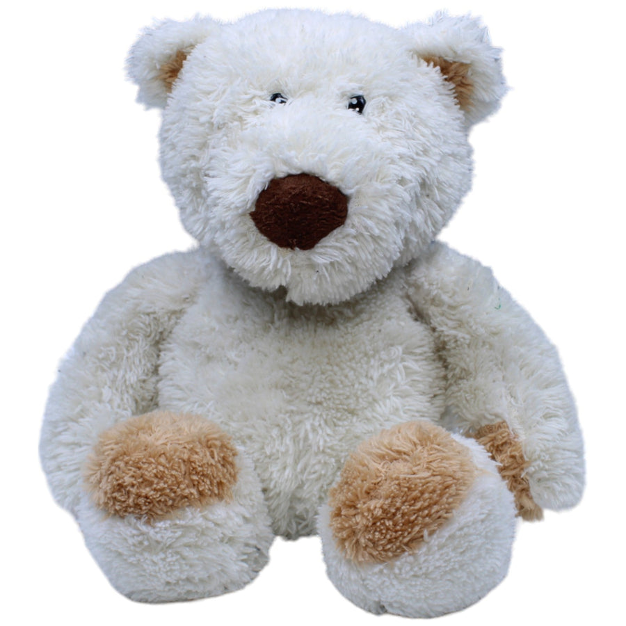 Weißer Teddybär mit braunen Pfoten, sitzend