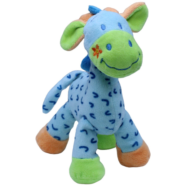 Volksbank, blaue Giraffe mit Muster
