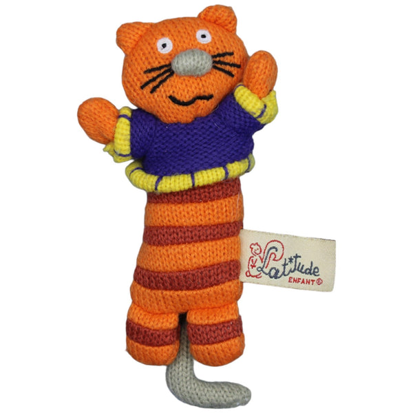 Orange Katze in Strick-Optik, klein