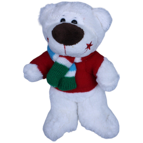 Weihnachts-Teddybär mit Schal und Pullover