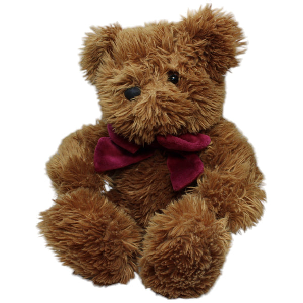 Zotteliger Teddybär mit weinroter Schleife