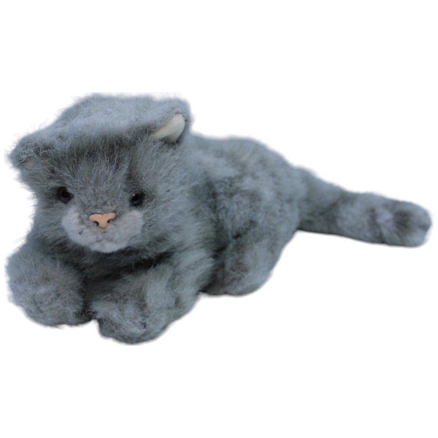 Liegende Katze, grau-gestreift