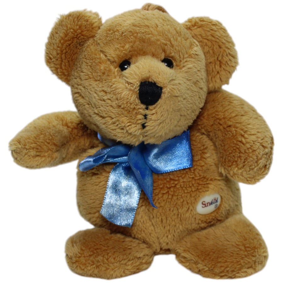 Hellbrauner Teddybär mit blauer Schleife