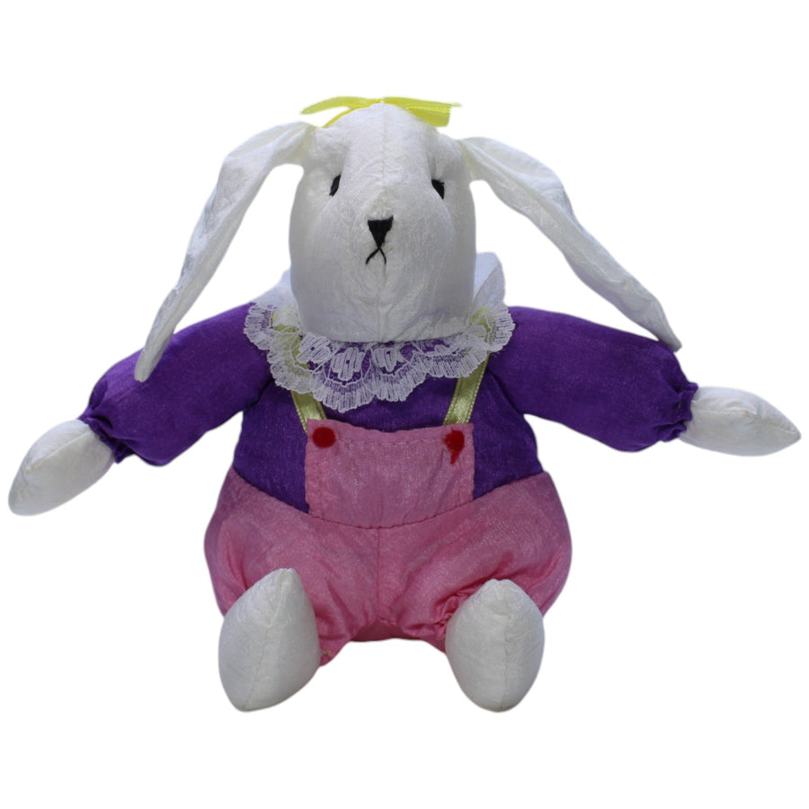 Knautschi, kleiner Hase mit rosa Latzhose