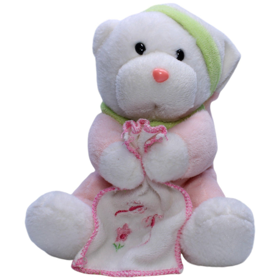 Trendy Plüsch, rosa Schlaf-Bär mit Rassel