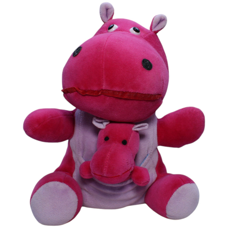 Pinkes Nilpferd mit Baby