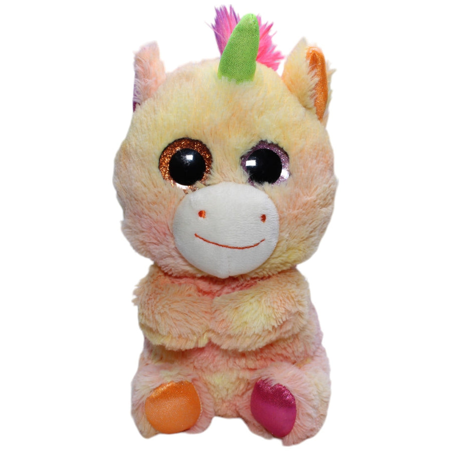 Pfirsichfarbenes Einhorn, sitzend