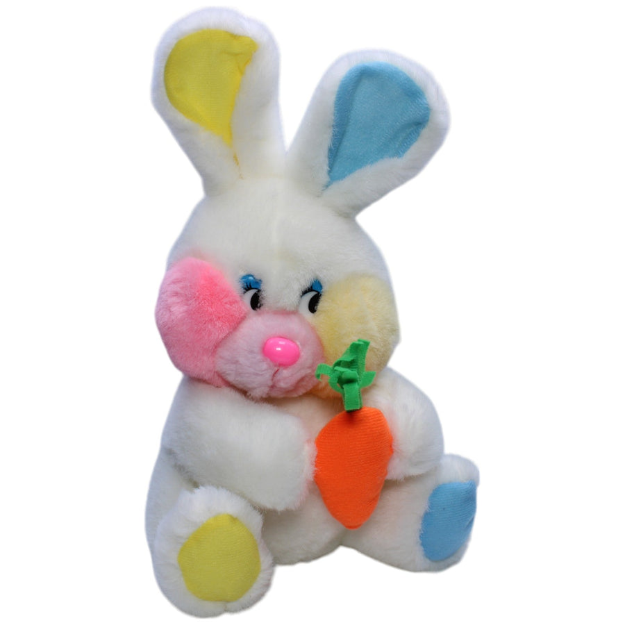 Plüschel, bunter Hase mit Möhre