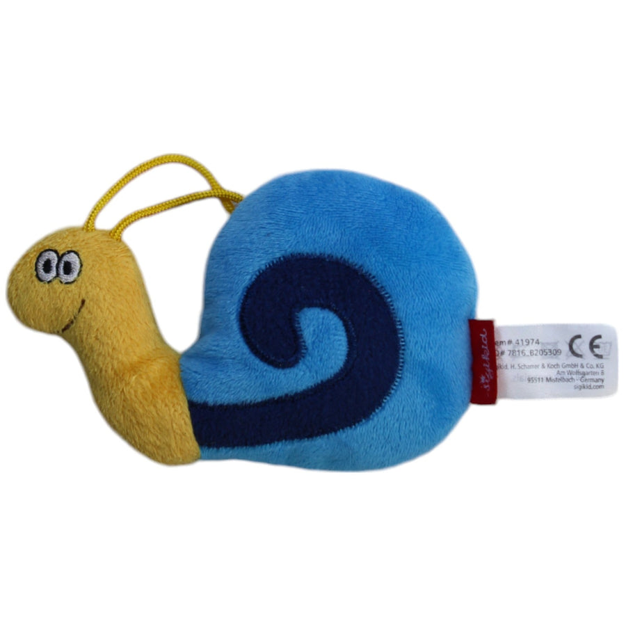 Schnecke, blau-gelb