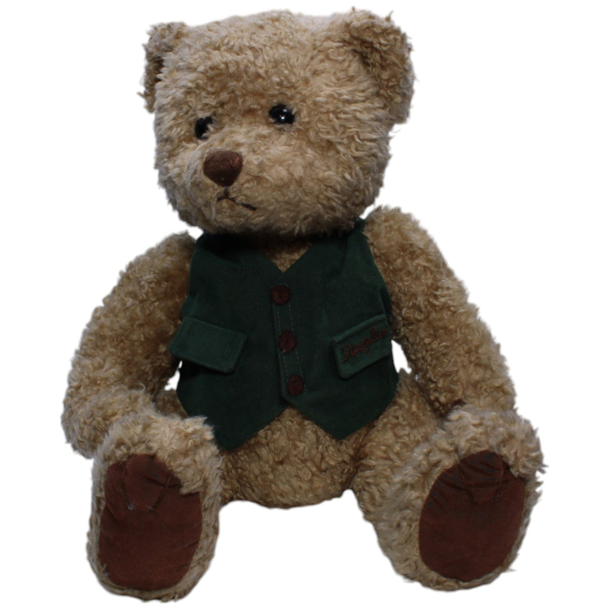 1239273 Heunec Douglas, Teddybär in grüner Weste Kuscheltier Kumpel Leo Bär Gebraucht Teddy