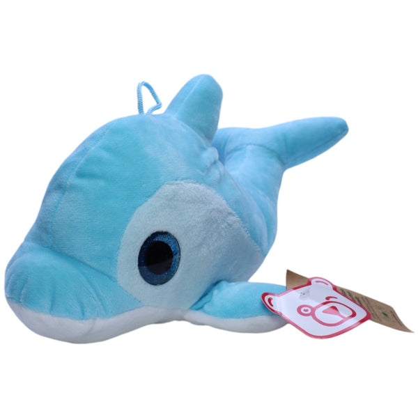 Delfin mit Glitzeraugen, hellblau