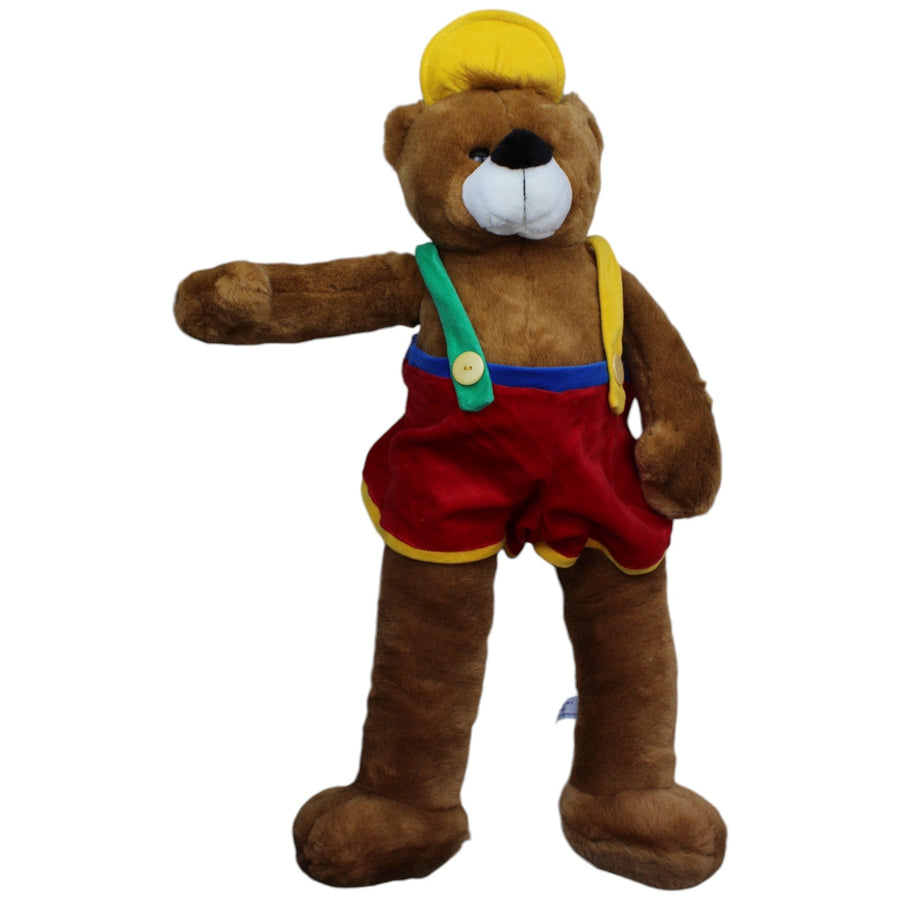 XXL Bär mit langen Beinen, bunter Latze & Kappe