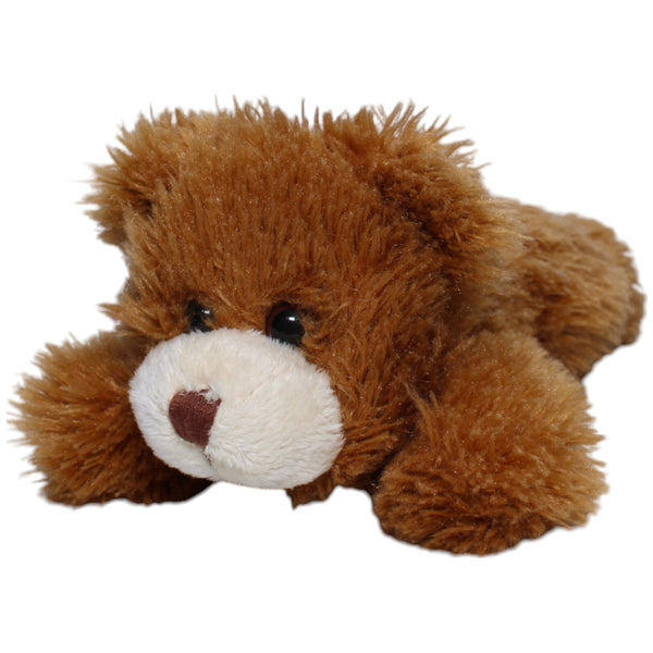 Zotteliger brauner Teddybär mit Schleife