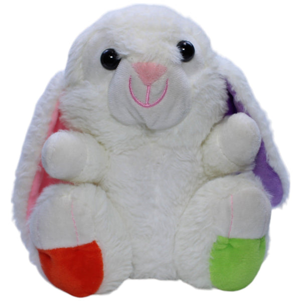 Süßer Hase mit bunten Füßen & Ohren, weiß