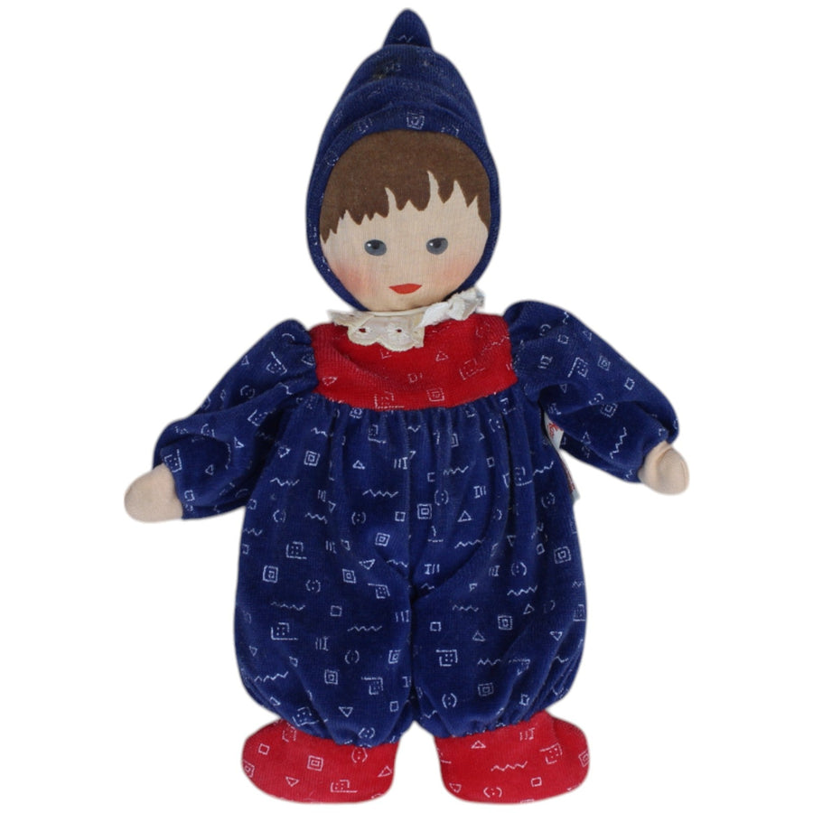 Wichtel-Puppe, blau-rot