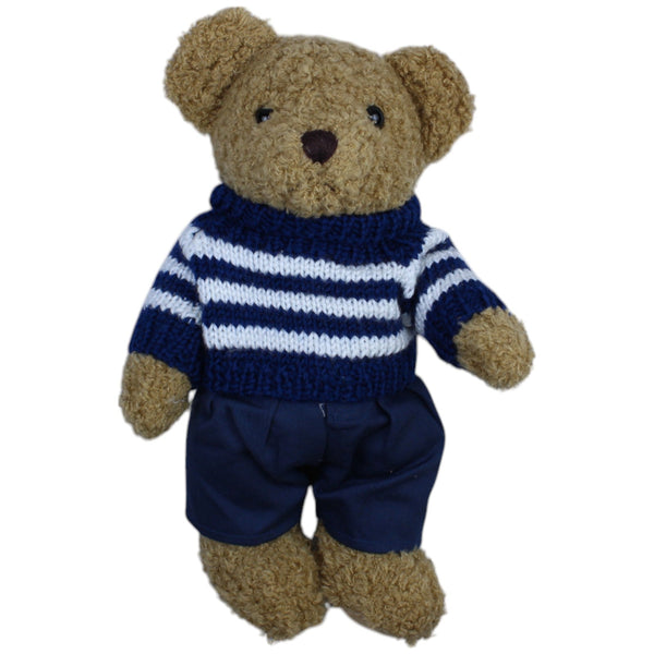 Zotteliger Teddybär mit Ringelpullover und Hose