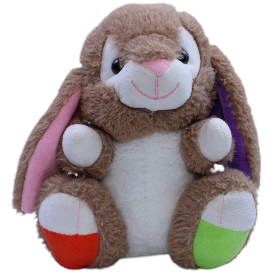 Süßer Hase mit bunten Füßen & Ohren, braun