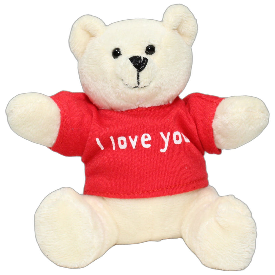 Kleiner Teddy mit Shirt "I love you", beige