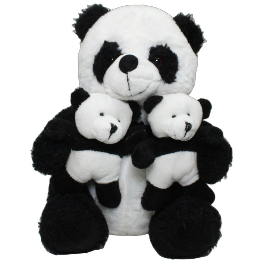 Panda mit Babys auf dem Schoß, sitzend