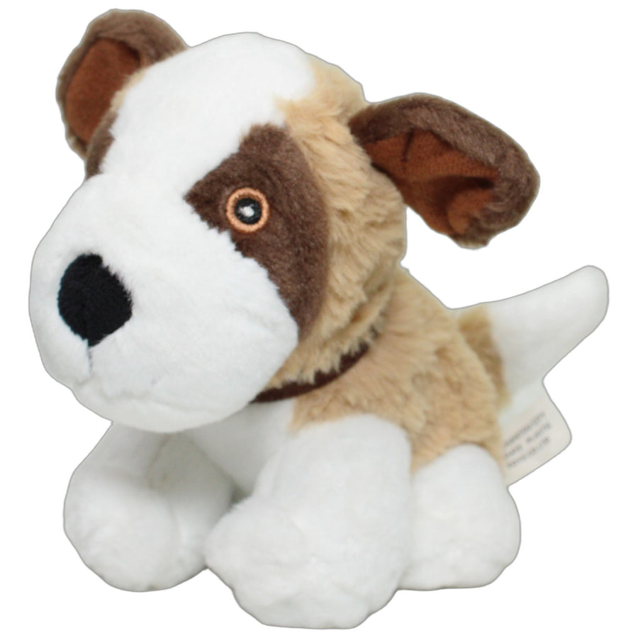 Braun-weißer Hund, sitzend