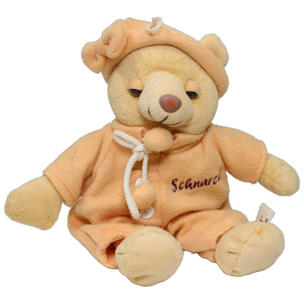 Teddy mit Pyjama & Mütze "Schnarchi", orange