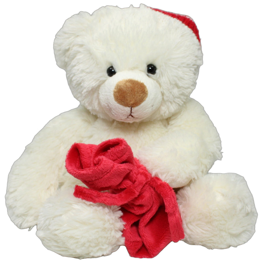Weißer Teddy mit roter Zipfelmütze & Sack