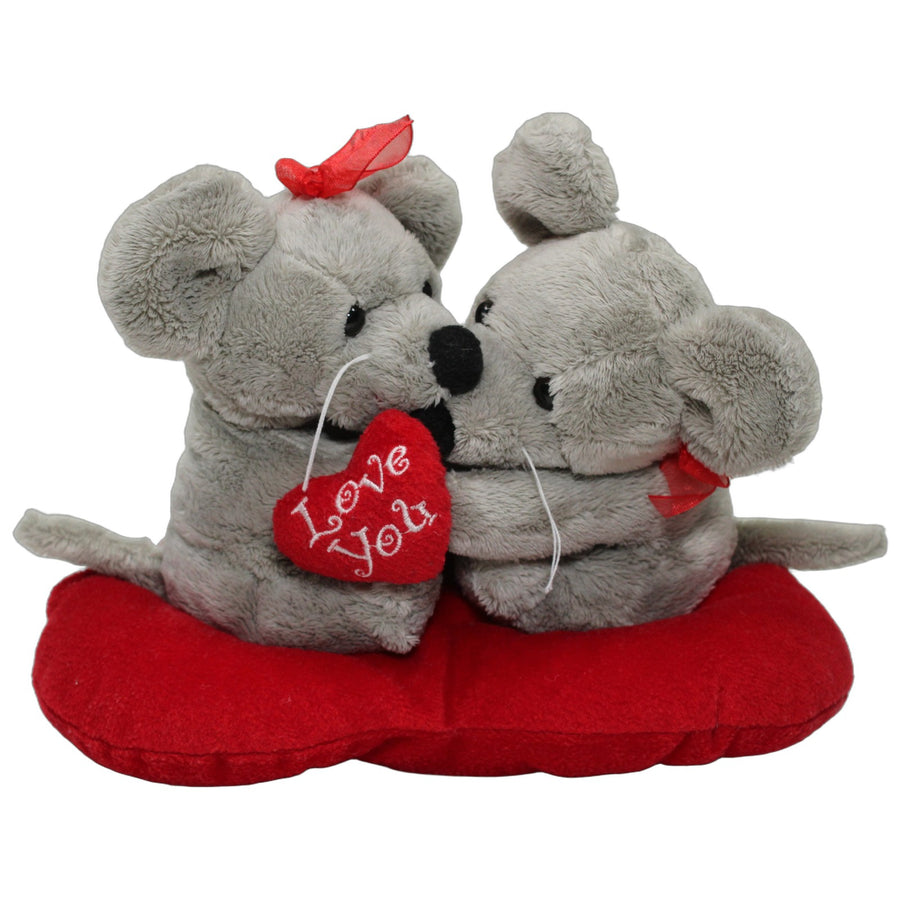 Mäuse-Paar auf rotem Herz "Love You"