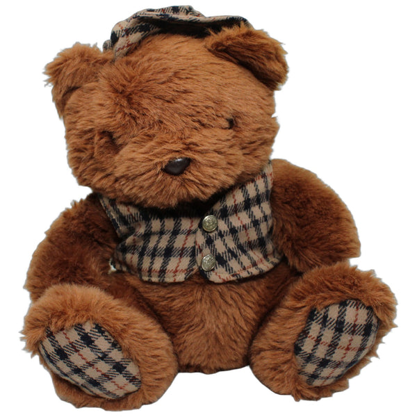 Brauner Teddy mit Karomuster-Kleidung