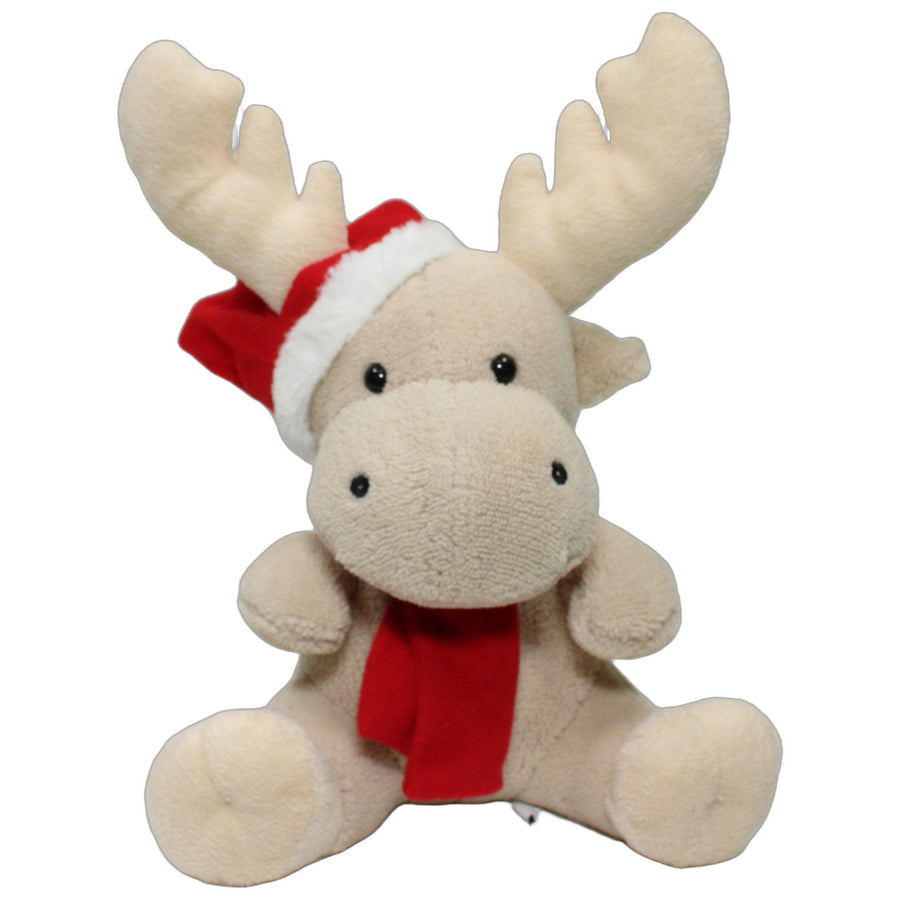 Beiger Elch mit Weihnachtsmütze & Schal