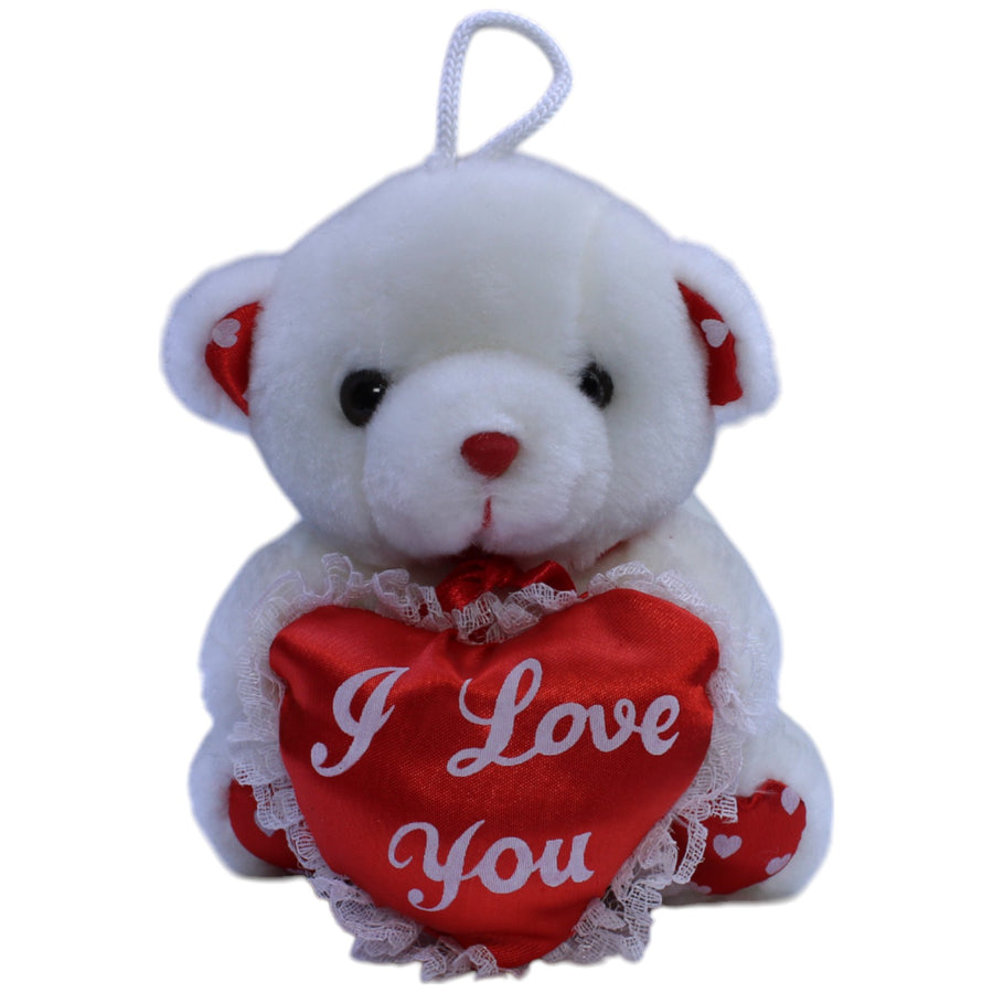Weißer Teddybär mit Herz "I Love You"