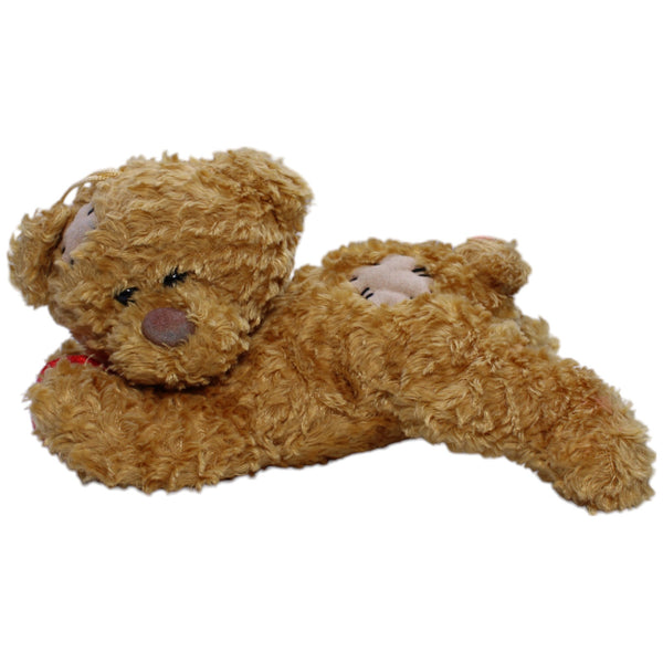 Teddybär mit Flicken & Herz, liegend