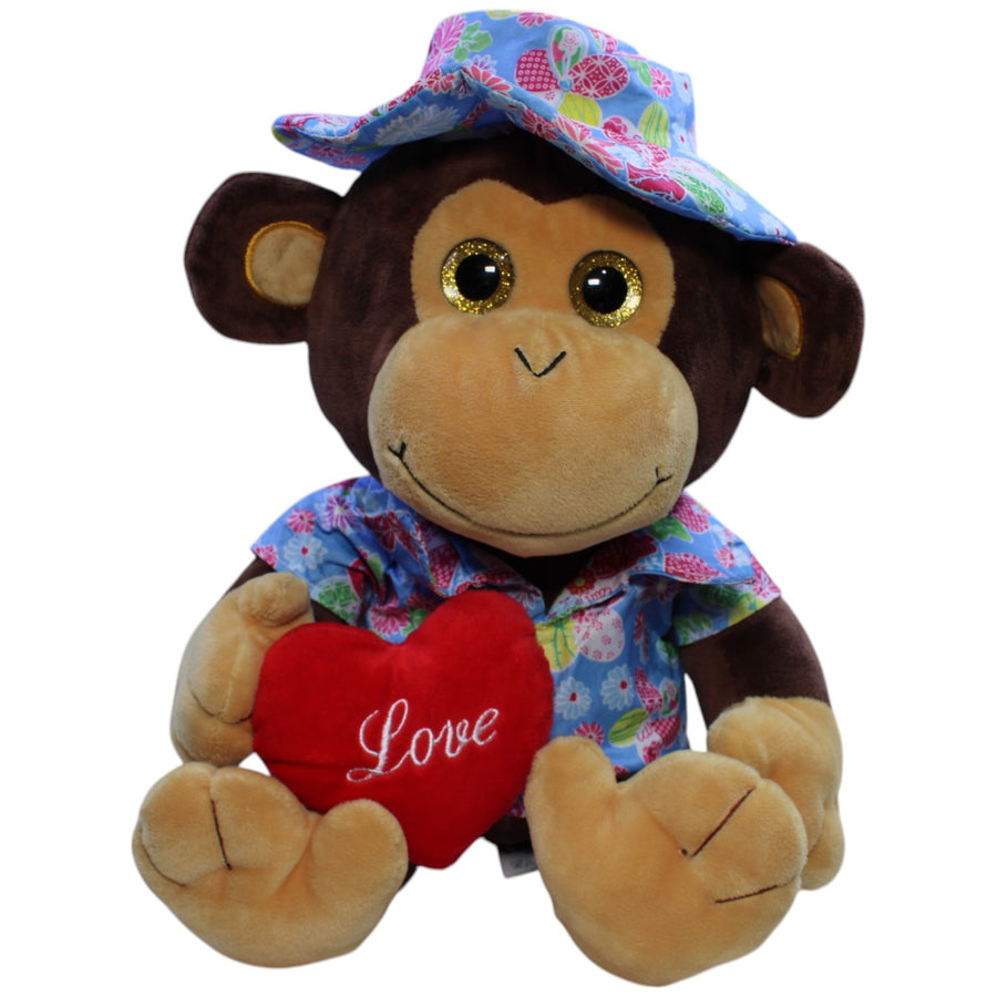Flos Toys, großer Affe mit Hut, Shirt & Herz "Love"