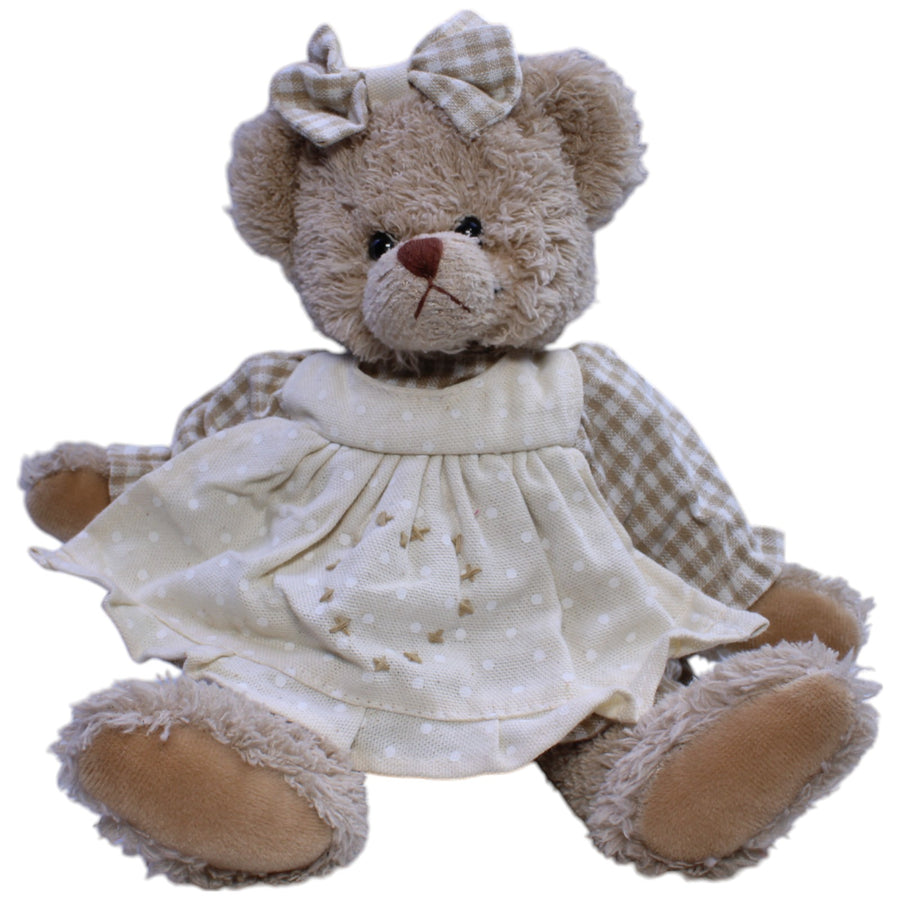 Teddybärin mit Kleid & Schleife