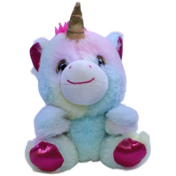 Buntes Einhorn mit goldenem Horn