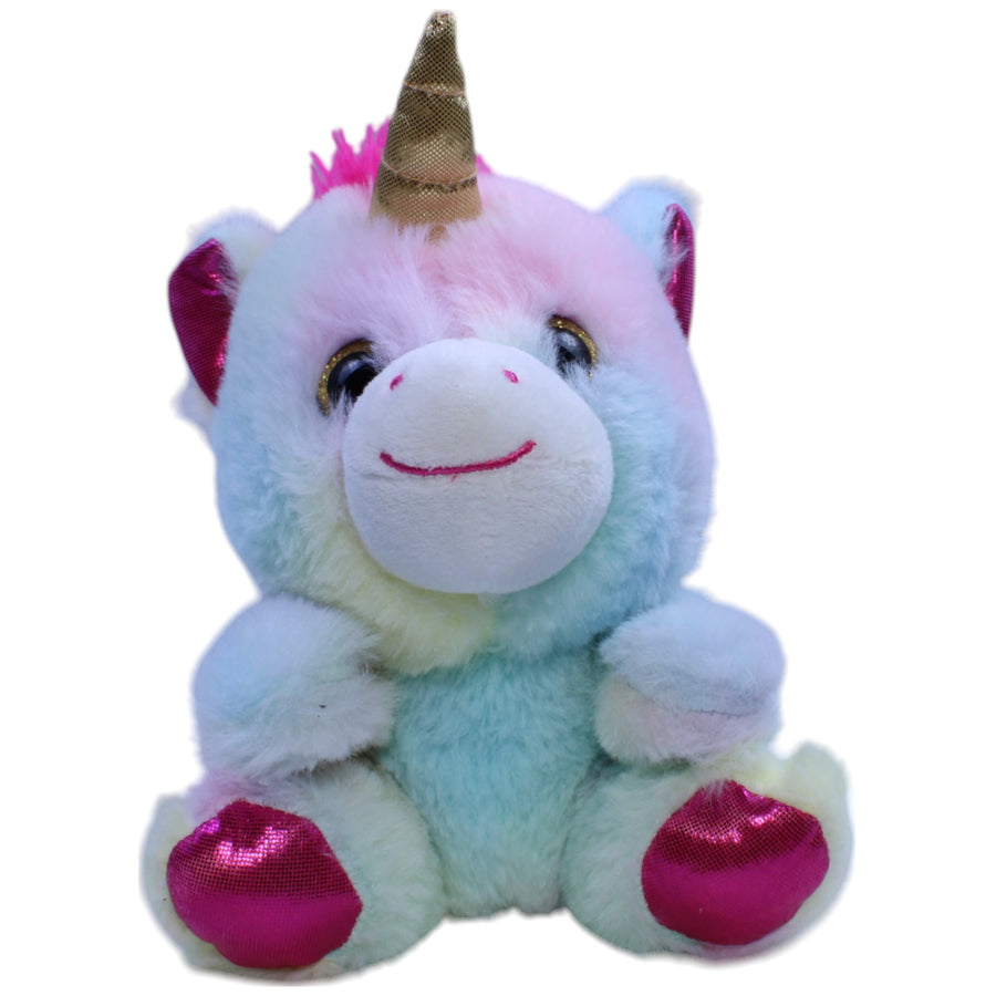 Buntes Einhorn mit goldenem Horn