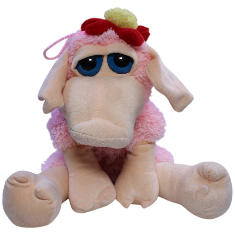 Süßes XL Schwein mit Blume, rosa