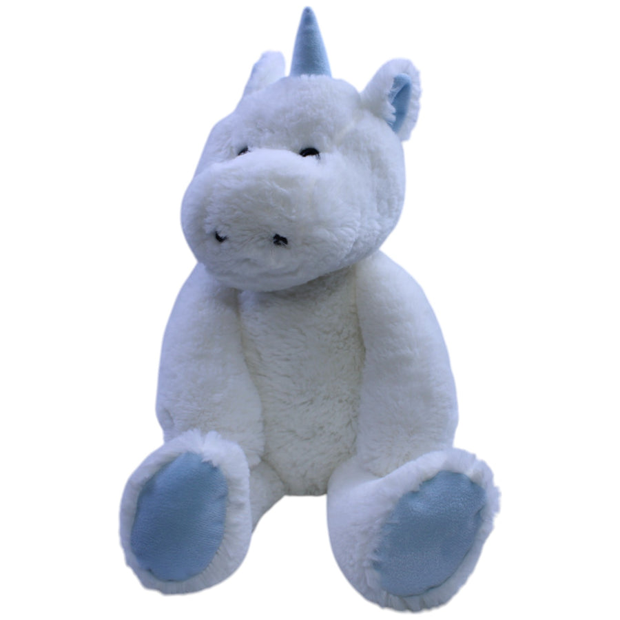 XL Schlenker Einhorn mit türkisem Horn, sitzend