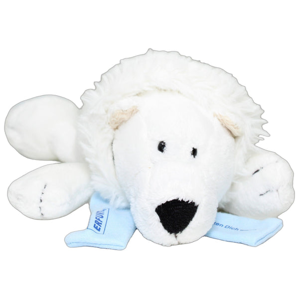 Eisbär mit Mütze & blauem Schal "ERFURT", liegend
