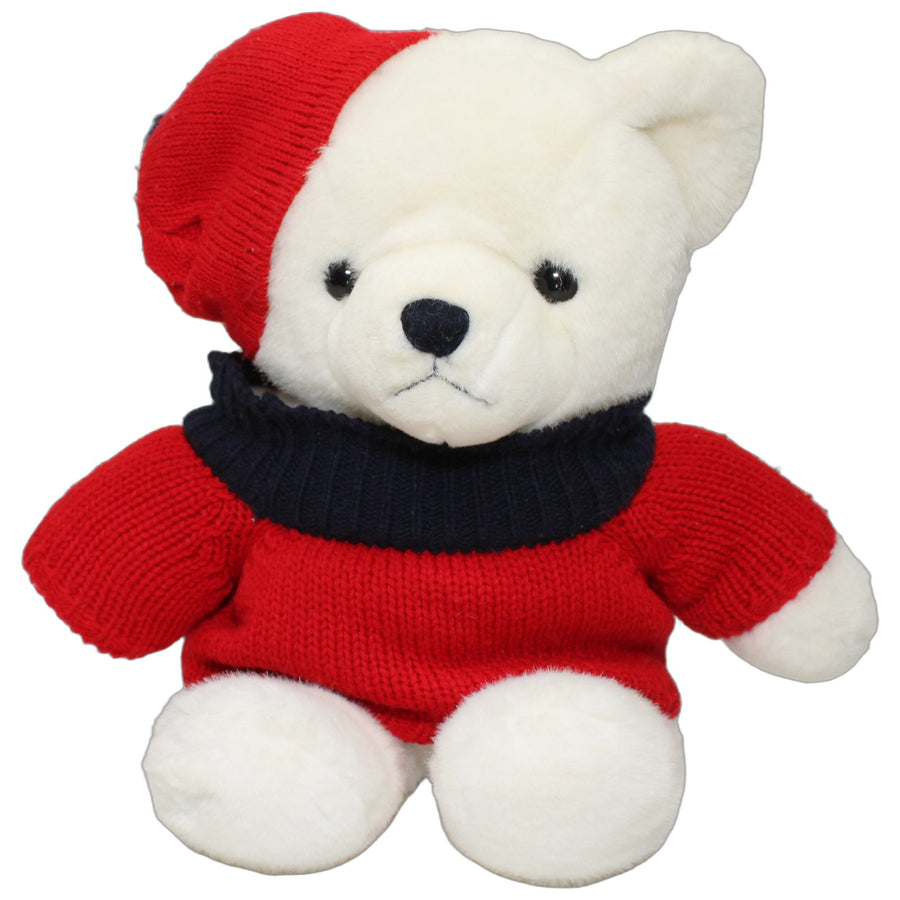 XL Eisbär mit roter Mütze und Pullover