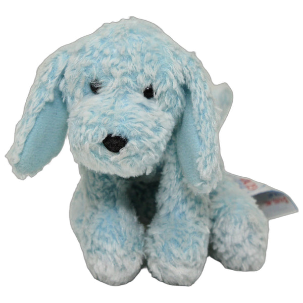 Baby, kleiner blauer Hund mit Rassel