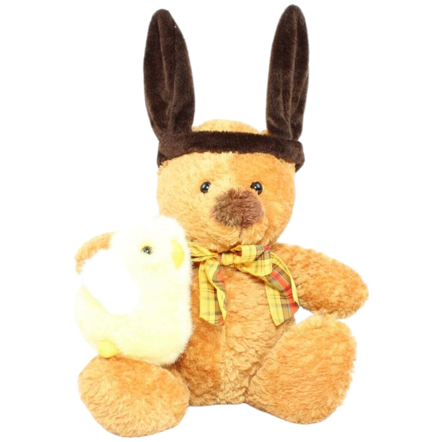 Teddybär mit Hasenohren & Küken im Arm