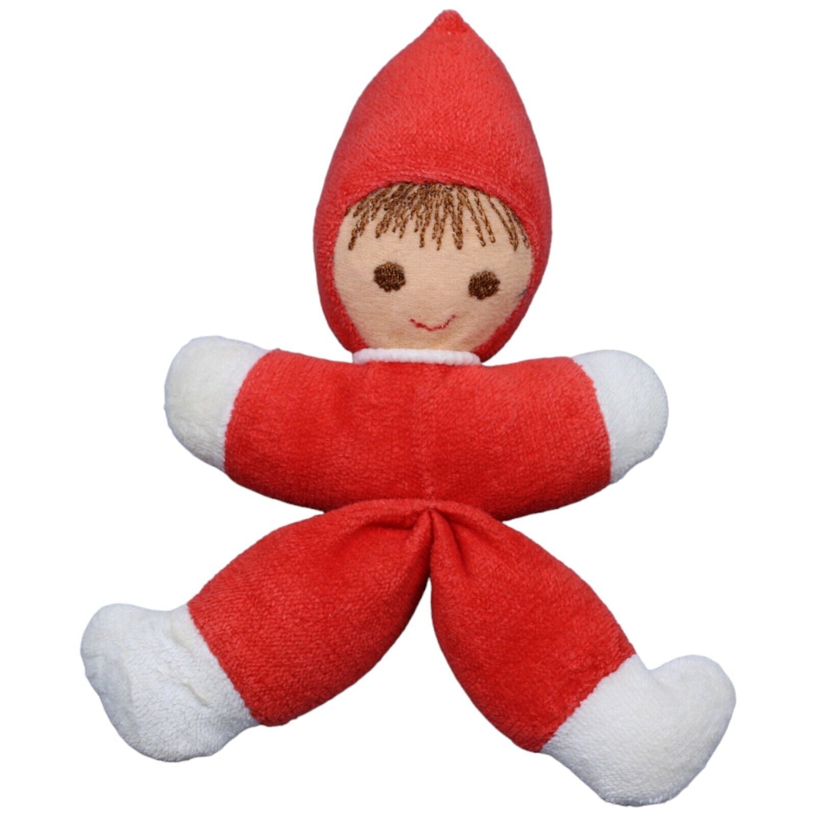Vintage Spielpuppe, rot Spielfigur mit Rassel