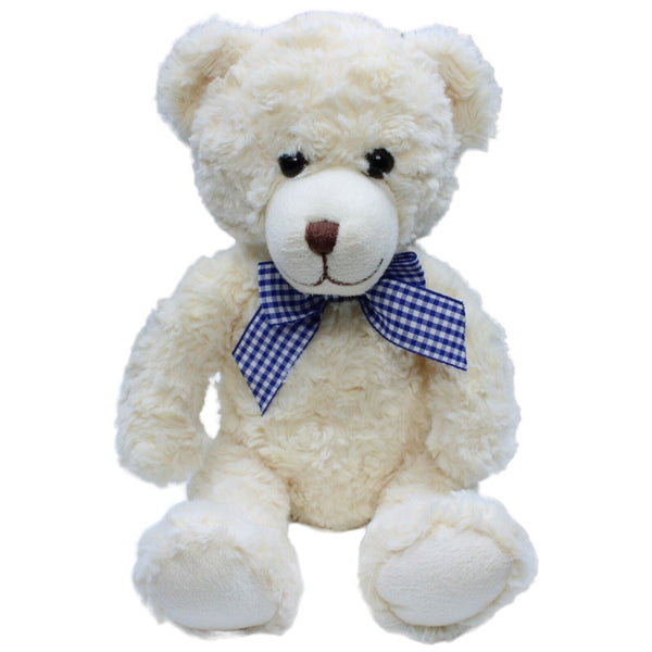Teddybär mit blauer Schleife, weiß