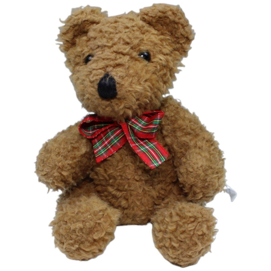 Teddybär mit rot-grüner Schleife, bewegliche Arme & Beine
